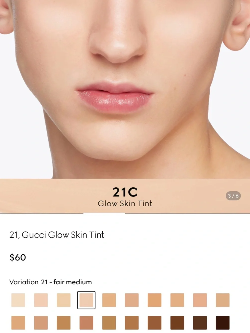 Gucci Glow Skin Tint Fair Medium 21